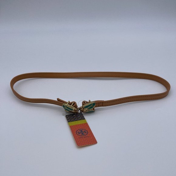Tory Burch Belt Kissing Flies Size S - 29" Brown L - Picture 2 of 12
